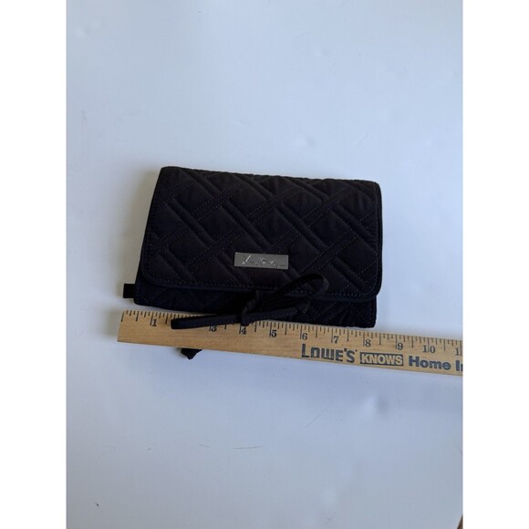 Vera Bradley All Wrapped Up Jewelry Roll Travel Case black microfiber - Picture 4 of 10